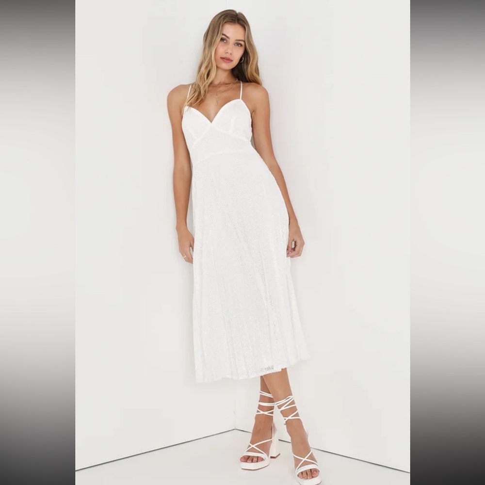 Lulus brand nwt white sequin dress